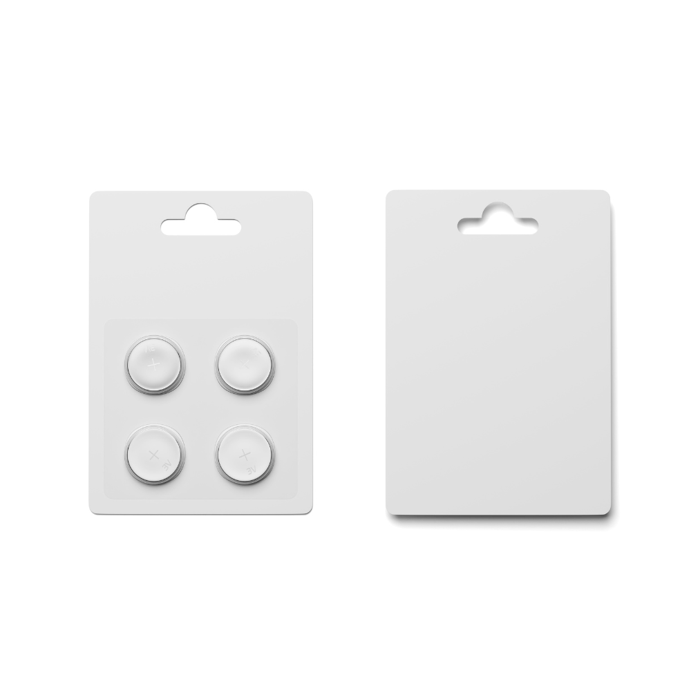 Paper blister packaging for buttons